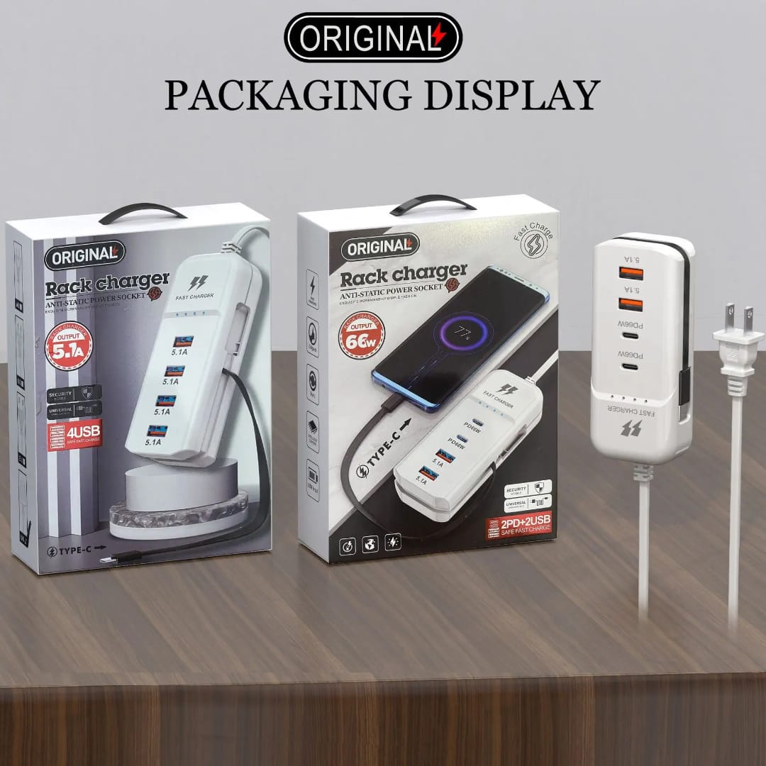 Multifunction Power Strip with Fast Charging and Automatic Shutdown