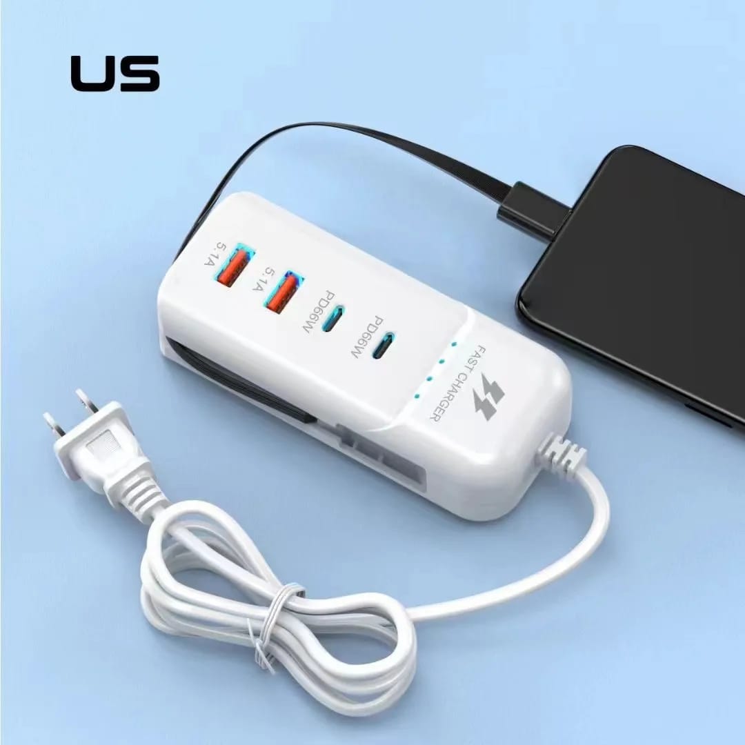 Multifunction Power Strip with Fast Charging and Automatic Shutdown