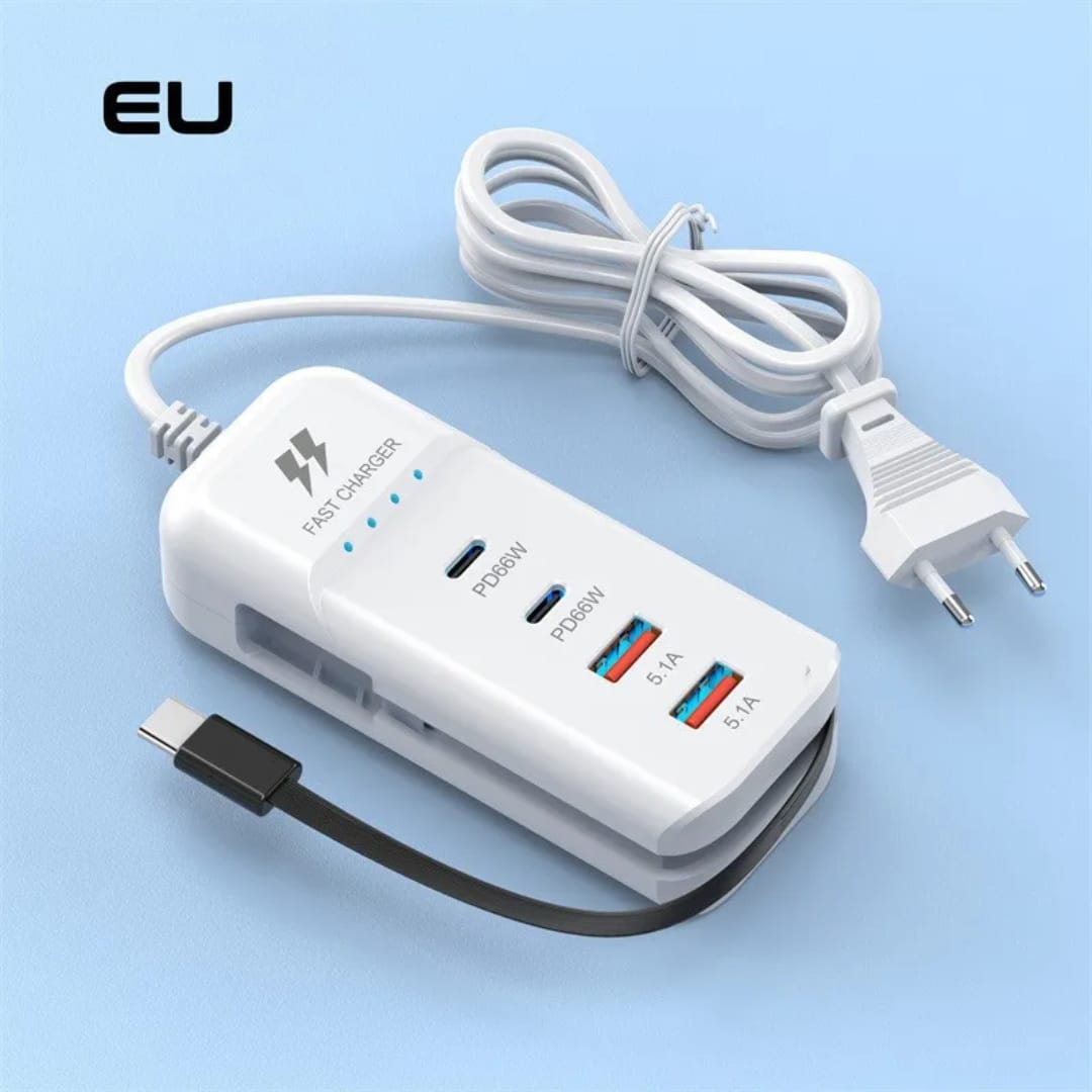 Multifunction Power Strip with Fast Charging and Automatic Shutdown